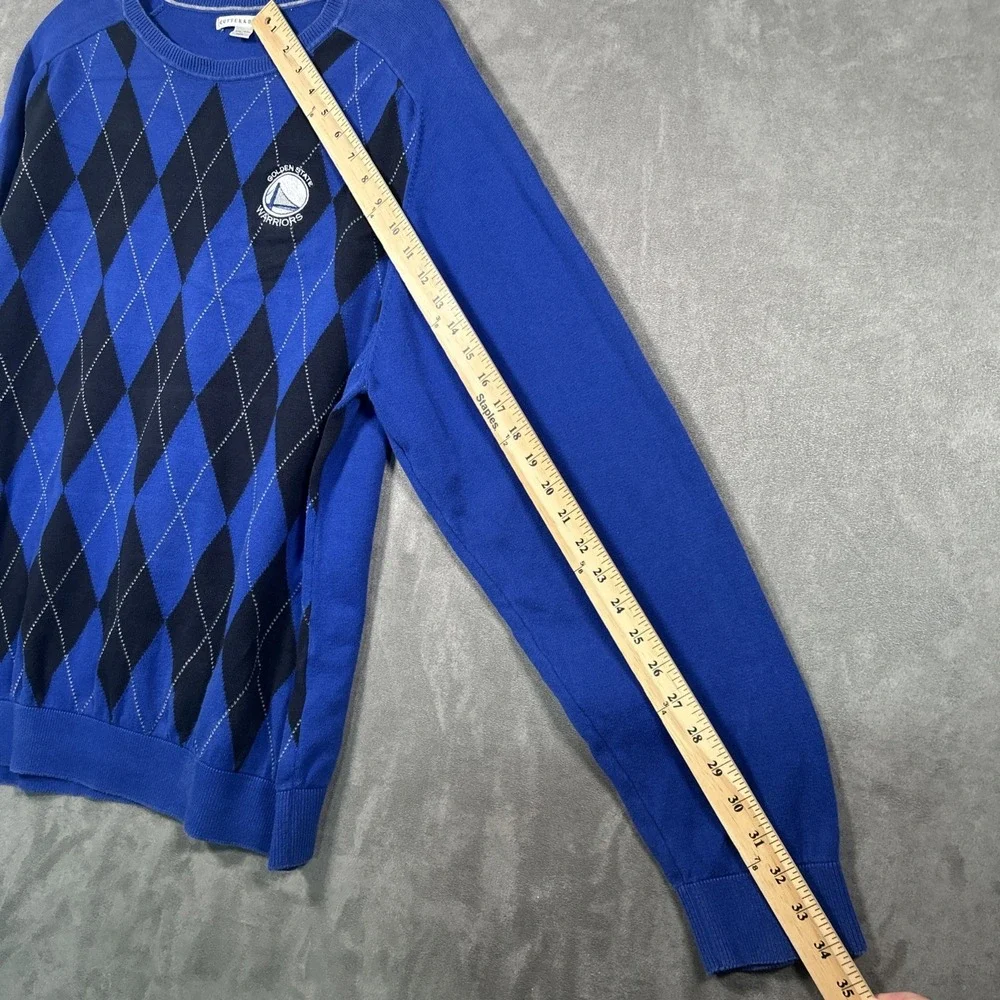 Cutter & Buck Golden State Warriors Shirt Mens Long Sleeve NBA Argyle Blue XXL